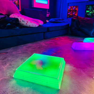 Square LED Liquid Sensory Stepping Stone
